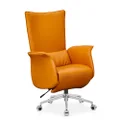 HelloMosma Office Eecutive Chair Swivel Recliner Seat Retractable Footrest Ergonomic Orange