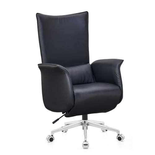 HelloMosma Office Eecutive Chair Swivel Reclining Seat Retractable Footrest Ergonomic Charcoal Black
