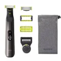 Philips OneBlade 360 Face+Body PRO Hybrid Electric Trimmer and Shaver with 14 Length Precision comb, 2 Blades, QP6551/15