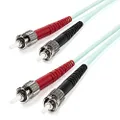 StarTech.com 1m Fiber Optic Cable - 10 Gb Aqua - Multimode Duplex 50/125 - LSZH - ST/ST - OM3 - ST to ST Fiber Patch Cable