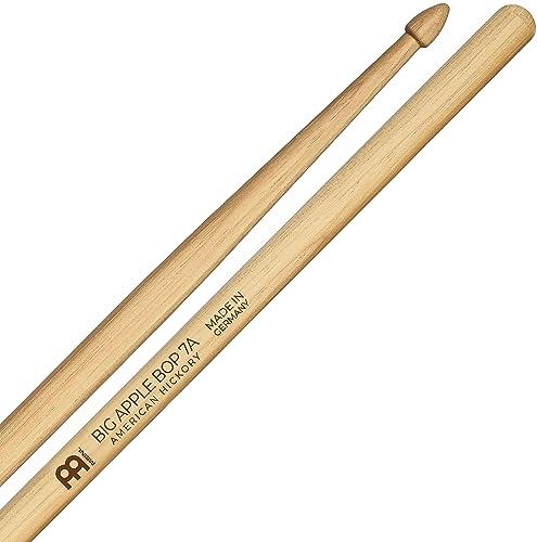 Meinl Stick & Brush Drum Sticks - Big Apple Bop 7A - 1 Pair - Wood Tip - Weight and Pitch Matched - Drum Kit Accessories, American Hickory Wood (SB111)