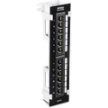TRENDnet 12-Port Cat5e Unshielded Patch Panel, Wall Mount, Included 89D Bracket, Vertical or Horizontal Installation, Compatible with Cat5e & Cat6 RJ45 Cabling, Black, TC-P12C5V