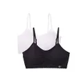 Lily of France Women's Dynamic Duo 2 Pack Seamless Bralette 2171941, White/Black, Large/X-Large