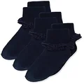 Jefferies Socks Little Girls' Misty Ruffle Turn Cuff (Pack of 3), Navy, Small