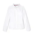 French Toast Girls' Long Sleeve Oxford Blouse, White, 14