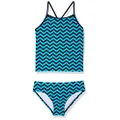 Kanu Surf Girls' Melanie Beach Sport 2-pc UPF 50+ Banded Tankini Swimsuit, Alexa Blue Chevron, 7