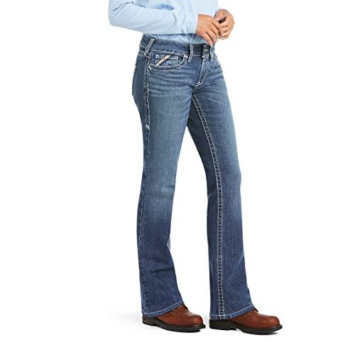 ARIAT FR DuraStretch Entwined Boot Cut Jeans - Women’s Comfortable Denim, Oceanside, 32 Regular