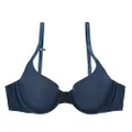 Undies.com Women's Classic Underwire Microfiber Adjustable T-Shirt Bra, Blue Kiss, 36C