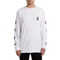 Volcom Men's Iconic Deadly Stones Long Sleeve T-Shirt, White, X-Large