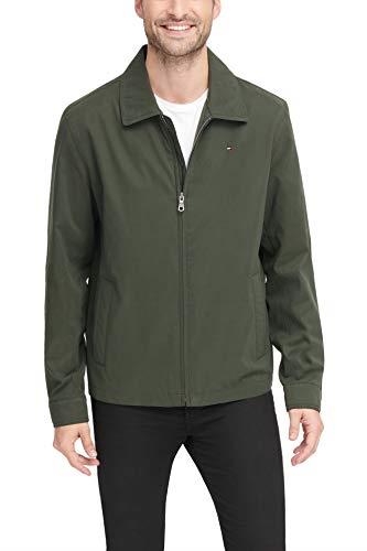 Tommy Hilfiger Men's Lightweight Microtwill Golf Jacket (Standard and Big & Tall), Deep Olive, Large