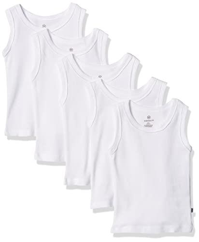 HonestBaby Baby Muscle Tee Sleeveless T-Shirt Multi-Packs, 5-Pack Bright White, 2 Years