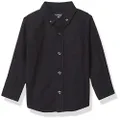 The Children's Place Baby Boys' Single and Toddler Long Sleeve Oxford Button Down Shirt, Black Single, 18-24 Months
