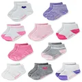 Hanes unisex-child Lightweight Ez Sort Ankle Socks 10-Pair, Assorted - Pink/White/Purple/Grey - 10 Pack, 6-12 Months