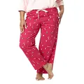 HUE Women's Printed Knit Long Pajama Sleep Pant, Cupid - Icy Cocktails, Large