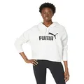 PUMA Women's Essential Big Logo Fleece Hoodie, White, Medium