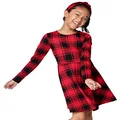 The Children's Place Girls' 2 Pack Long Sleeve Fashion Skater Dress, Red Cozy Winter, Small
