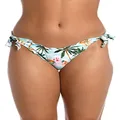 Hobie Women's Side Tie Merrow Hipster Bikini Swimsuit Bottom, Multi//Destination Vacation, X-Large Petite