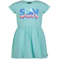 Nautica Girls' Short Sleeve Jersey Tee Dress with Elastic Cinched Waist, Fun Designs & Colors, Blue Tint, 16