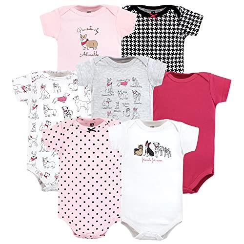 Hudson Baby Unisex Baby Cotton Bodysuits, Girl Dogs, Premature