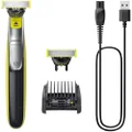 Philips OneBlade 360 Face Hybrid Electric Trimmer and Shaver with 5-in-1 adjustable comb, 2 Blades, QP2734/30