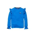 Quapi Girl's Katie Long Sleeve Top, Size 5-6 Years Blue