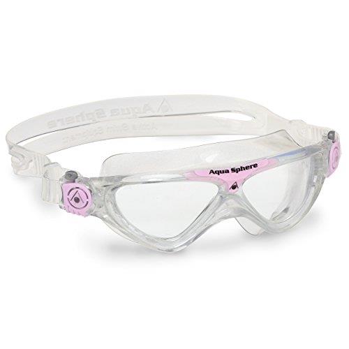 Aqua Sphere Vista Junior Swim Mask with Clear Lens, Glitter/Light Pink