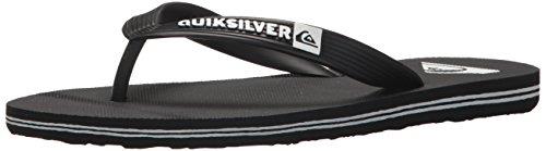 Quiksilver Unisex-Child Molokai Youth Kids Flip Flop Sandal, Black/Black/White, 5 Big Kid
