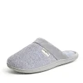 Dearfoams Womens Wide Width Chenille Clog with Quilted Sock Grey Size: Large