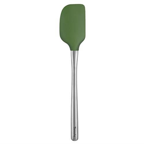 Tovolo Flex-Core Stainless Steel Handled Spatula Heat-Resistant & BPA-Free Silicone Turner Head, Cast Iron & Non-Stick Cookware, Dishwasher-Safe, Pesto