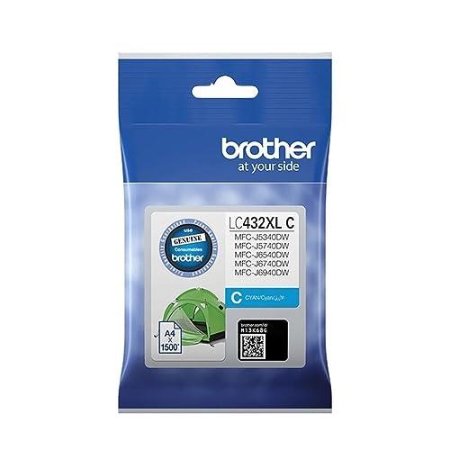 Brother Genuine LC432XLC High-Yield Ink Cartridge, Cyan, Page Yield Up to 1500 Pages, for Use with: MFC-J5340DW, MFC-J6540DW, MFC-J6740DW, MFC-J6940DW