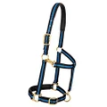 Weaver Leather 1" Small Horse/Weanling Draft Padded Chin & Throat Snap Halter, Blue, Adjustable