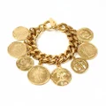 Ben-Amun Moroccan Coins Bracelet, Vintage, Elegant, Luxury Jewelry for Women, 7 inch, 24k Gold, Regular, Precious Metal