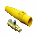 Leviton 16D24-UY 16-Series Taper Nose, Male Plug Contact, Detachable, Cam-Type Connector with Double Set Screw Termination, Yellow