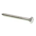Prime-Line 9055097 Hex Lag Screws, 1/4 inch X 2-1/2 inch, Grade 18-8 Stainless Steel, (25-Pack), Zinc