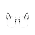Ray-Ban Men's Rx8755 Titanium Rectangular Prescription Eyeglass Frames, Matte Dark Gunmetal/Demo Lens, 56 mm