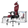NOUHAUS Ergo3D Ergonomic Office Chair - Rolling Desk Chair with 4D Adjustable Armrest, 3D Lumbar Support and Blade Wheels - Mesh Computer Chair, Gaming Chairs, Executive Swivel Chair (Burgundy)