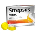Strepsils Extra with Anaesthetic Sore Throat Pain Relief Lozenges Honey and Lemon 16 pack