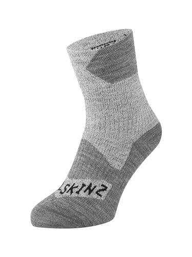 SEALSKINZ Unisex Waterproof All Weather Ankle Length Sock, Grey/Grey Marl, Medium