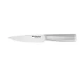 KitchenAid Gourmet Forged Stainless Steel Serrated Utility Knife with Custom-Fit Blade Cover, 5.5-inch, Sharp Kitchen Knife, High-Carbon Japanese Stainless Steel Blade, Brushed Stainless Steel Handle