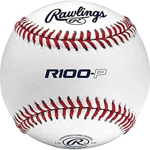 Rawlings | R100-P Practice Baseballs | Collegiate | High School | Youth | Box of 12,White