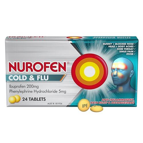 Nurofen Cold and Flu PE Tablets Pain Relief, Count of 24