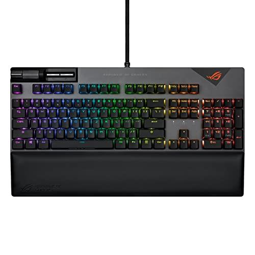 ASUS ROG Strix Flare II Gaming Keyboard - ROG NX Brown Tactile Switches, 8000Hz Polling Rate, PBT Doubleshot Keycaps, Magnetic Wrist Rest, Aura Sync RGB Lighting
