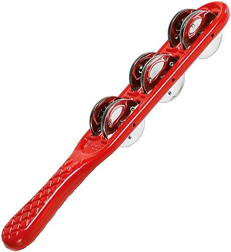 Meinl Percussion Headliner Jingle Stick – with 2 Rows of Stainless Steel Jingles and Secure Grip – Musical Instrument – ABS Plastic, Red (HJS1R)