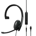 EPOS | Sennheiser Adapt 135 USB-C II (1000918) - Wired, Single-Sided Headset - 3.5mm Jack and USB-C Connectivity - UC Optimized - Superior Sound - Enhanced Comfort - Call Control - Black