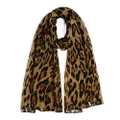 E-Clover Fashion Scarf for Women Lightweight Scarves Shawl Wrap for Spring/Summer Winter, Leopard Brown-01