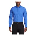 Van Heusen Men's Dress Shirts Regular Fit Silky Poplin Solid, Royal Blue, Large