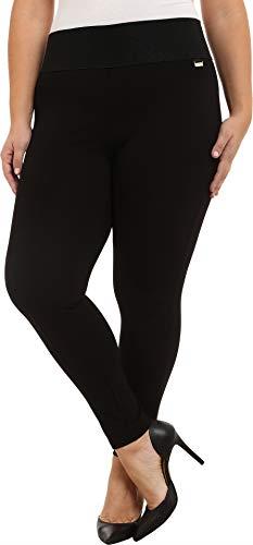 Calvin Klein Women's Plus-Size Modern Essential Power Stretch Legging with Waist Band, Black, 3X