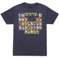 Fifth Sun Nintendo Men's Mushroom Table T-Shirt, Navy Blue Heather, Navy Blue Heather, Large