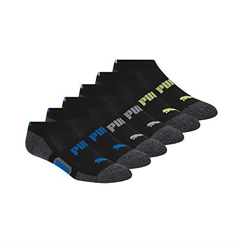 PUMA Kid's 6 Pack Low Cut Socks, Black Combo, US 7-8.5