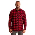 Timberland PRO Mens Woodfort Mid-Weight Flannel Work Utility Button Down Shirt, Classic Red Buffalo Check, Medium